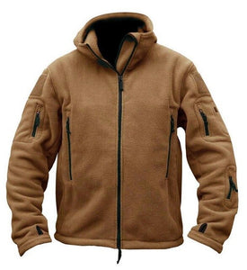 US Military Man Fleece Tactical Jacket Thermal Breathable Polar Hooded Coat Casual Outerwear Army Clothes