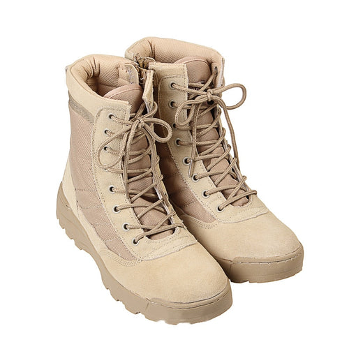 Army Military soldier Men Combat Tactical Boots Hiking Desert Leather Ankle Training Boots Male Camping Shoes