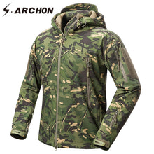 Load image into Gallery viewer, New Soft Shell Military Camouflage Jackets Men Hooded Waterproof Tactical Fleece Jacket Winter Warm Army Outerwear Coat