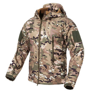 New Soft Shell Military Camouflage Jackets Men Hooded Waterproof Tactical Fleece Jacket Winter Warm Army Outerwear Coat