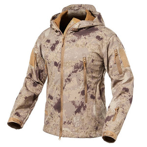 New Soft Shell Military Camouflage Jackets Men Hooded Waterproof Tactical Fleece Jacket Winter Warm Army Outerwear Coat