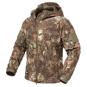 New Soft Shell Military Camouflage Jackets Men Hooded Waterproof Tactical Fleece Jacket Winter Warm Army Outerwear Coat