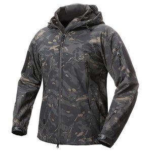 New Soft Shell Military Camouflage Jackets Men Hooded Waterproof Tactical Fleece Jacket Winter Warm Army Outerwear Coat