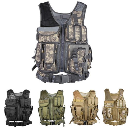 Outlife Tactical Vest Military Swat Assault Shooting Molle Hunting Vest Combat Soft Vest With Holster