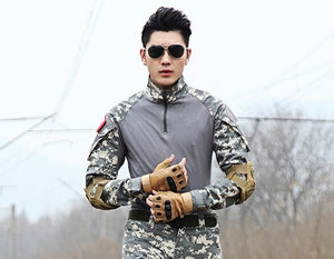 Military Uniform Camouflage Suits Men Army Combat Shirt+Tactical Pants Airsoft  Uniform Brand Clothes