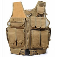 Tactical Police Vest Multi Pockets Outdoor Camouflage Military Body Armor  Army Swat Molle Vest Black