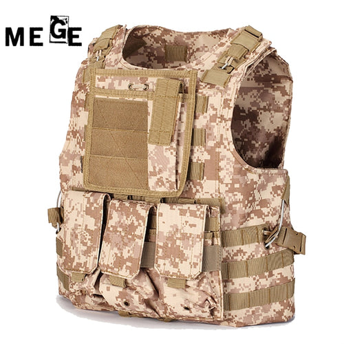 MEGE Tactical Vest 14 Colors, Military SWAT CS Equipment, 600D Oxford Colete Tatico