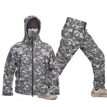 Load image into Gallery viewer, Military TAD Camouflage Shark Skin Soft Shell Tactical Suits Winter Autumn Waterproof Fleece Combat Gear Men clothing suit BF05