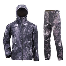 Load image into Gallery viewer, Military TAD Camouflage Shark Skin Soft Shell Tactical Suits Winter Autumn Waterproof Fleece Combat Gear Men clothing suit BF05