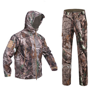 Military TAD Camouflage Shark Skin Soft Shell Tactical Suits Winter Autumn Waterproof Fleece Combat Gear Men clothing suit BF05