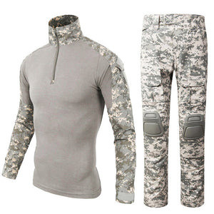 Tactical Military Combat Uniform Multicam Shirt + Pants Elbow Knee Pads US Army Military Uniform Camouflage