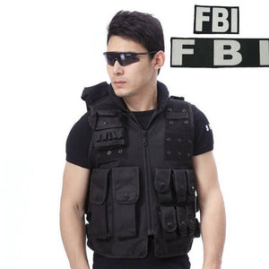 Military Tactical Vest 800D Waterproof Swat Protective Vest SWAT/FBI/POLICE Hook Loop Fasteners Outdoor CS Game Equipment