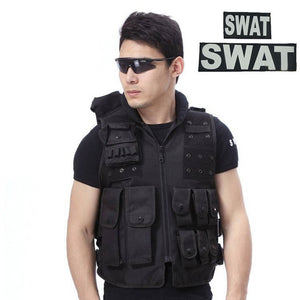 Military Tactical Vest 800D Waterproof Swat Protective Vest SWAT/FBI/POLICE Hook Loop Fasteners Outdoor CS Game Equipment