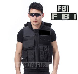 Military Tactical Vest 800D Waterproof Swat Protective Vest SWAT/FBI/POLICE Hook Loop Fasteners Outdoor CS Game Equipment