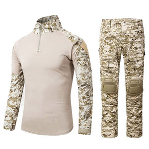 Tactical Military Combat Uniform Multicam Shirt + Pants Elbow Knee Pads US Army Military Uniform Camouflage