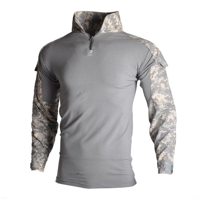 Military Army T-Shirt Men Long Sleeve Camouflage Tactical Combat Multicam Camo Long Sleeve T Shirt