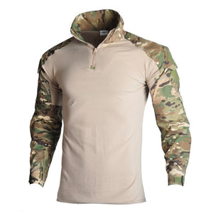 Military Army T-Shirt Men Long Sleeve Camouflage Tactical Combat Multicam Camo Long Sleeve T Shirt