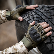 Load image into Gallery viewer, Army Tactical Fingerless Military Hard Knuckle Half Finger Gloves