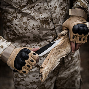 Army Tactical Fingerless Military Hard Knuckle Half Finger Gloves