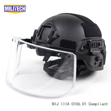 Load image into Gallery viewer, MILITECH BK MICH ACH ARC OCC Dial Liner NIJ level IIIA 3A Aramid Bulletproof Helmet With Tactical Ballistic Visor Shield Set