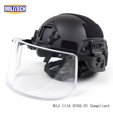Load image into Gallery viewer, MILITECH BK MICH ACH ARC OCC Dial Liner NIJ level IIIA 3A Aramid Bulletproof Helmet With Tactical Ballistic Visor Shield Set