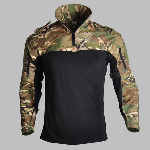 Outdoor T-shirt Men Long Sleeve Hunting Tactical Military Army Shirts Uniform Hiking Breathable Combat T Shirt Airsoft Clothes