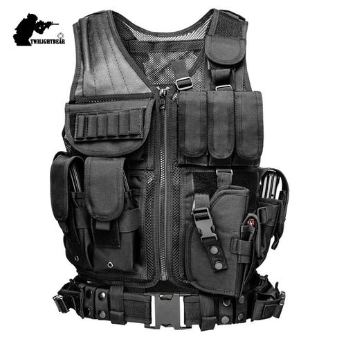 Military 045 Mesh Tactical Vest 600D Nylon MELLO Multi-function Combat Vest CS Protective Vest Police Equipmen