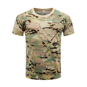 Military Camouflage Tactical T Shirt Men Women Outdoor Short Sleeve Quick Drying Mesh Combat Shirt T