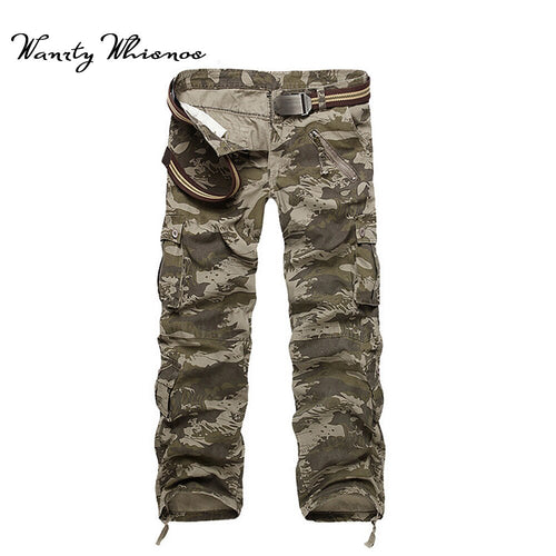 Men's Multi-Pocket Casual Camouflage Pants Men Military Cargo Soldier Army Pants Washed