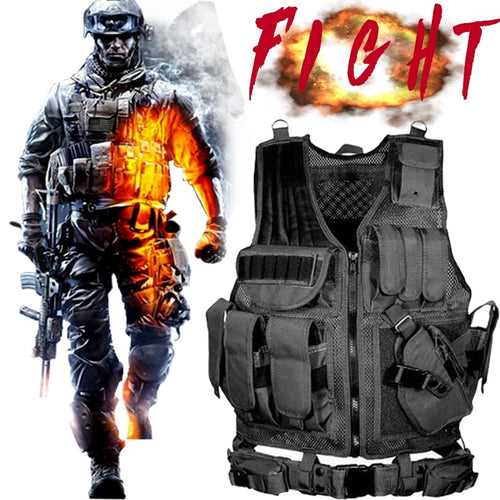 Tactical Vest Adjustable Airsoft Military Swat Molle