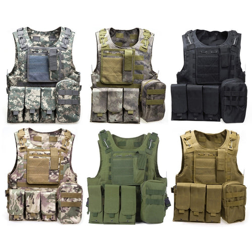 Tactical Vests Military Airsoft SWAT Field Battle Airsoft Molle Combat Assault Plate Carrier Vest Hunting Vest Camouflage Black