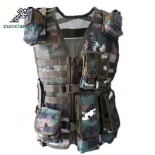 Load image into Gallery viewer, Police Tactical Multi-pocket Vest Outdoor Camouflage Military Body Armor Sports Wear Vest Army Swat Vest