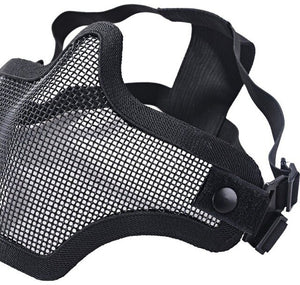 Airsoft Half Face Mask Steel Mesh and Goggles Set