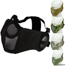 Load image into Gallery viewer, Tactical Airsoft Mask Steel Mesh Mask Ear Protection Impact Resistance 800FPS