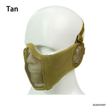 Load image into Gallery viewer, Tactical Airsoft Mask Steel Mesh Mask Ear Protection Impact Resistance 800FPS