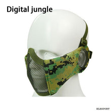 Load image into Gallery viewer, Tactical Airsoft Mask Steel Mesh Mask Ear Protection Impact Resistance 800FPS
