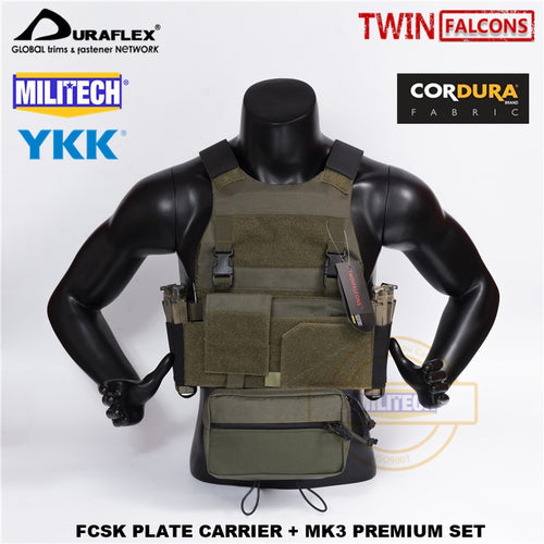 MILITECH TW FCSK RG CQC MOLLE MK3 Chest Rig Premium Set Military Combat Assault Tactical Vest Police Body Armor Plate Carrier