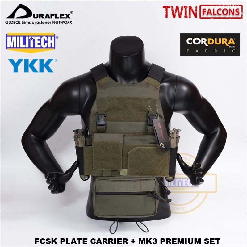 MILITECH TW FCSK RG CQC MOLLE MK3 Chest Rig Premium Set Military Combat Assault Tactical Vest Police Body Armor Plate Carrier