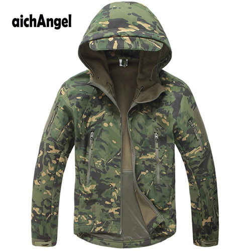 Lurker Shark Skin Softshell Military Tactical Jacket Men Waterproof Coat Camouflage Hooded Jacket Army Camo Windbreakers